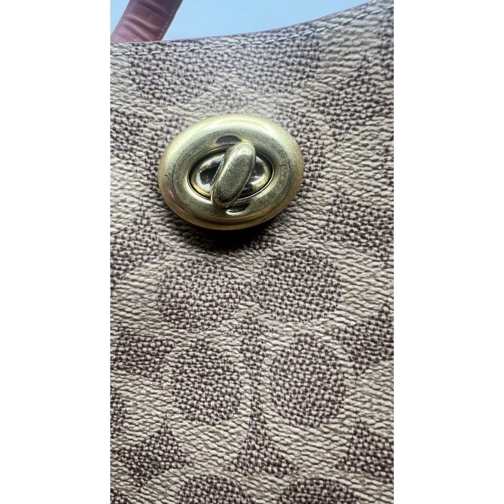 COACH Willow Bucket Bag Signature  Brown Canvas Turn-Lock 10x10x6 Authentic Cert - Picture 13 of 16